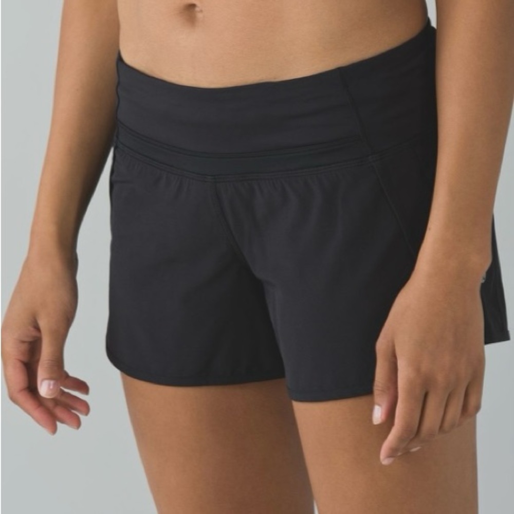 Lululemon Run Times Short *4-way Stretch 4" Black Size 8